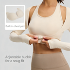 Halter Neck Layered Long Sleeve Yoga Crop Top