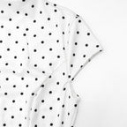 Elegant Polka-Dot Print Round-Neck Maxi Dress
