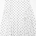 Elegant Polka-Dot Print Round-Neck Maxi Dress