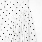 Elegant Polka-Dot Print Round-Neck Maxi Dress
