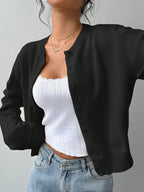 CHIC LONG SLEEVED KNITTED SWEATER