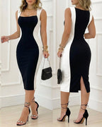 Elena Colorblock Midi Dress
