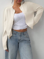 CHIC LONG SLEEVED KNITTED SWEATER