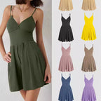 Ribbed V-neck backless jumpsuit