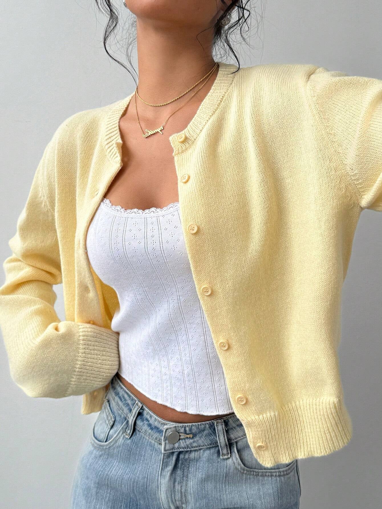 CHIC LONG SLEEVED KNITTED SWEATER