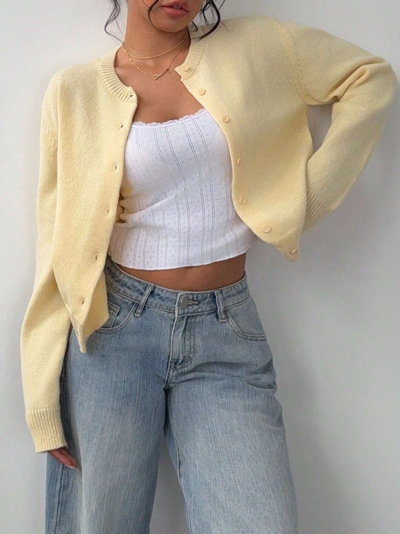 CHIC LONG SLEEVED KNITTED SWEATER