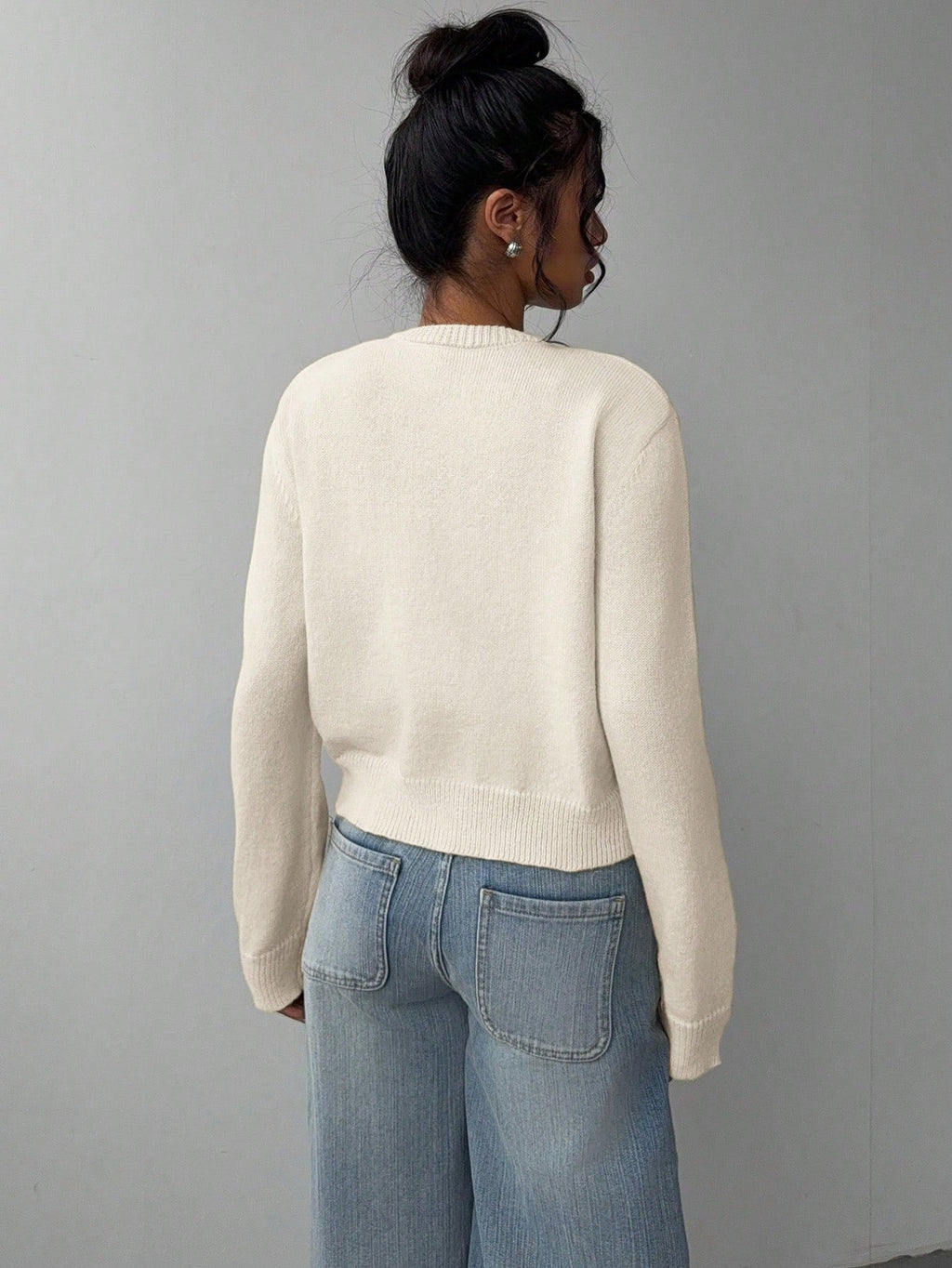 CHIC LONG SLEEVED KNITTED SWEATER