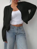 CHIC LONG SLEEVED KNITTED SWEATER