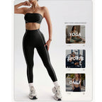 Contrast Piping Bandeau High Waist Yoga Set