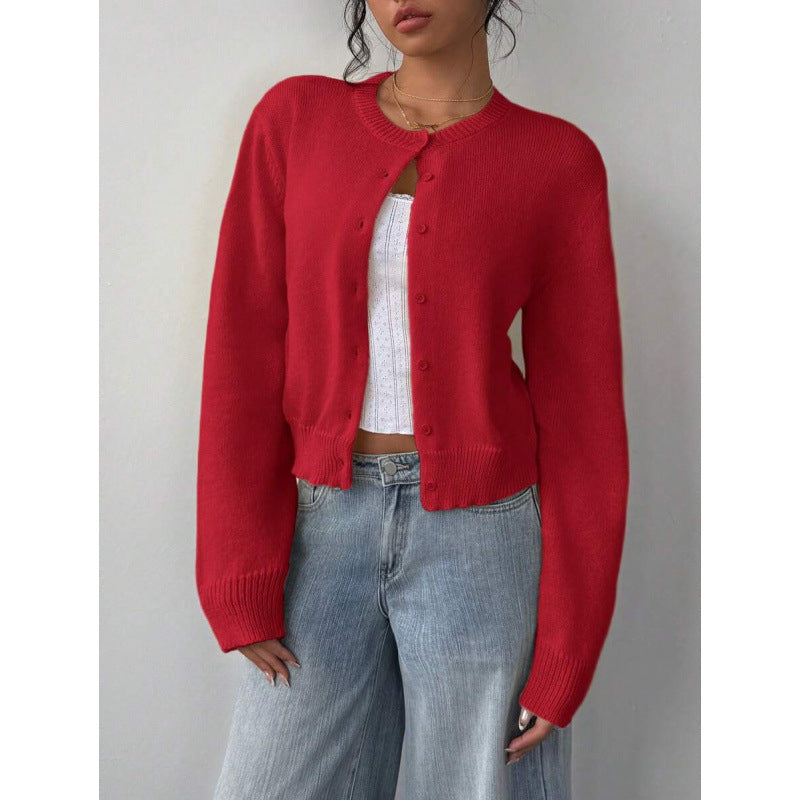 CHIC LONG SLEEVED KNITTED SWEATER