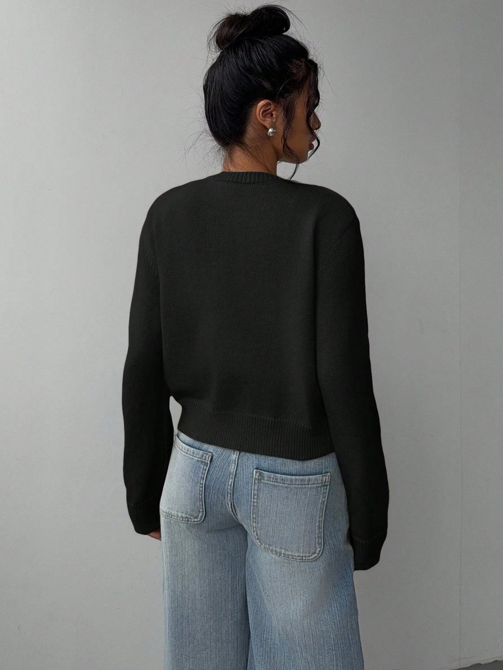 CHIC LONG SLEEVED KNITTED SWEATER