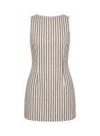 Yumiko Romper Brown Stripe