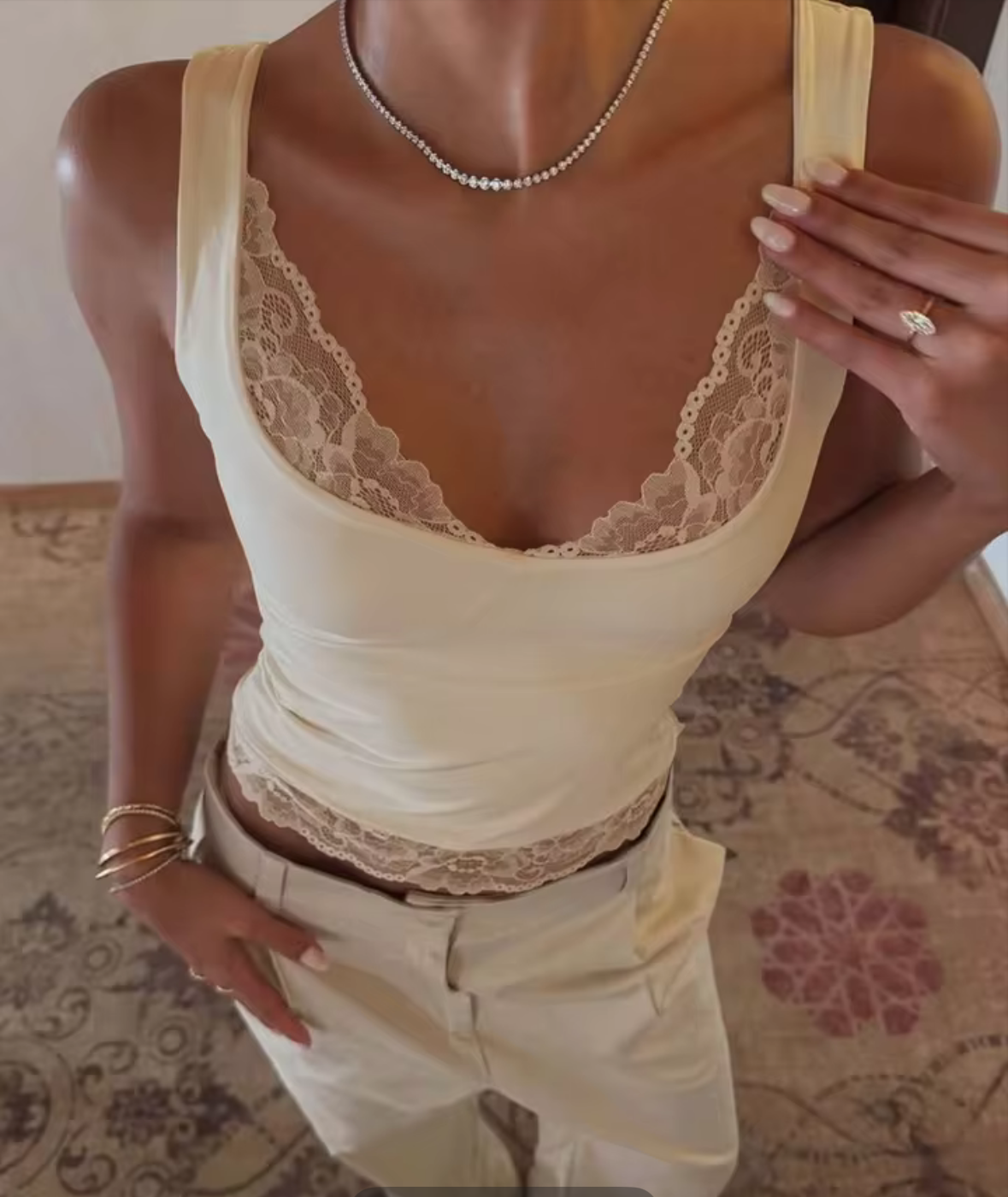 Camille lace tank top