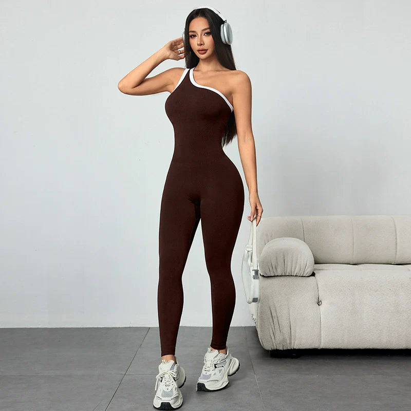 One-Shoulder Sculpt Fit Jumpsuit