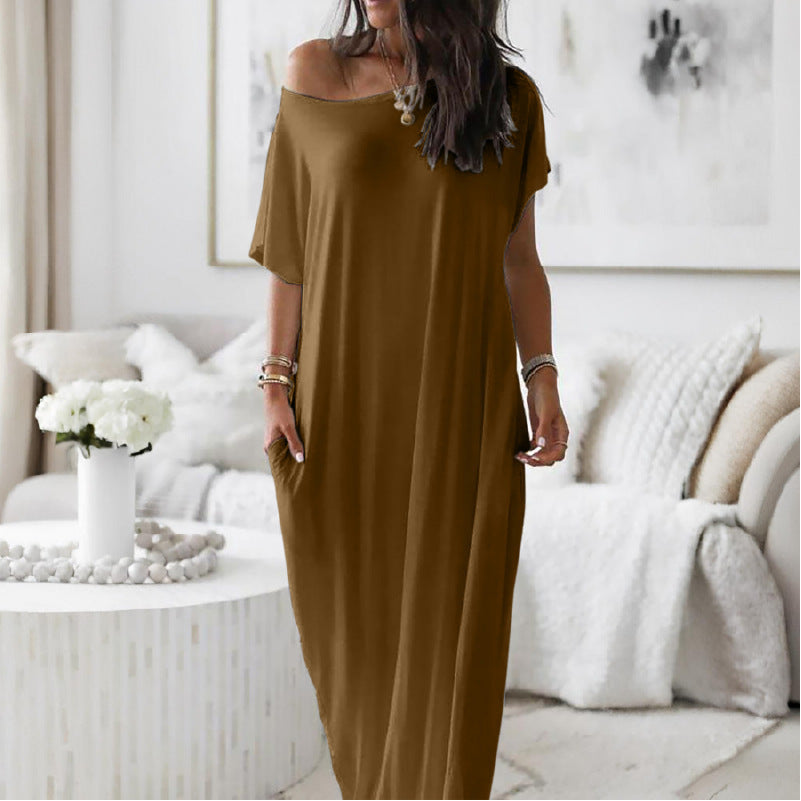 WILLOW ASYMMETRIC OFF-SHOULDER DRESS