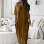 WILLOW ASYMMETRIC OFF-SHOULDER DRESS