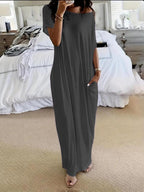 WILLOW ASYMMETRIC OFF-SHOULDER DRESS