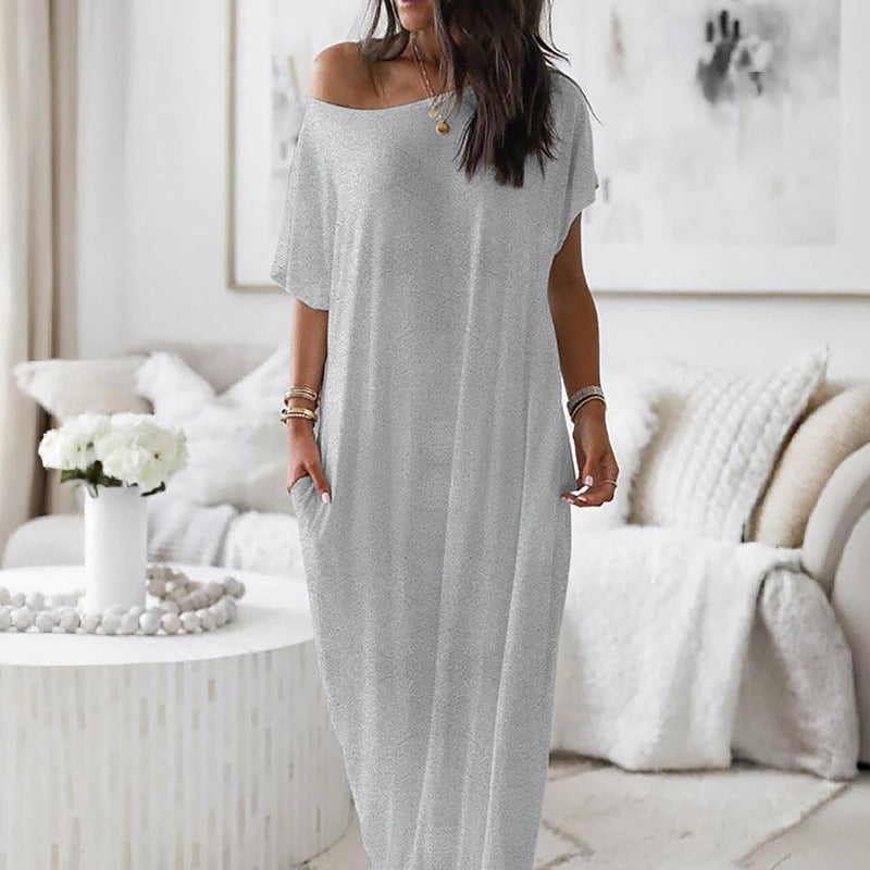 WILLOW ASYMMETRIC OFF-SHOULDER DRESS