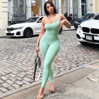 One-Shoulder Solid Sculpt Fit Jumpsuit