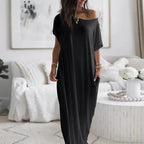 WILLOW ASYMMETRIC OFF-SHOULDER DRESS