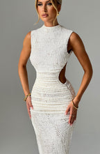 Serene High-Neck Midi Dress