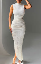 Serene High-Neck Midi Dress