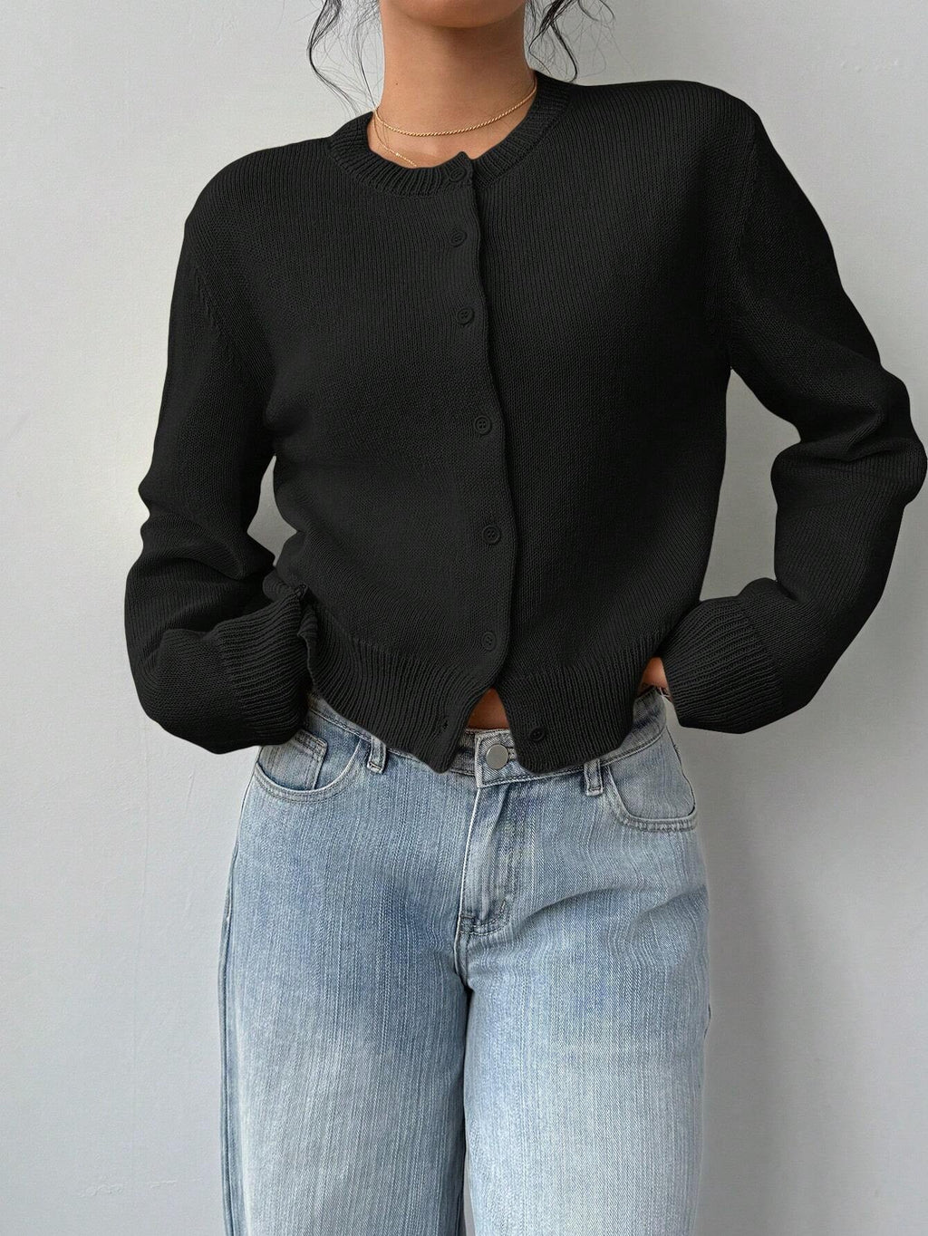 CHIC LONG SLEEVED KNITTED SWEATER