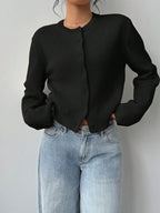 CHIC LONG SLEEVED KNITTED SWEATER